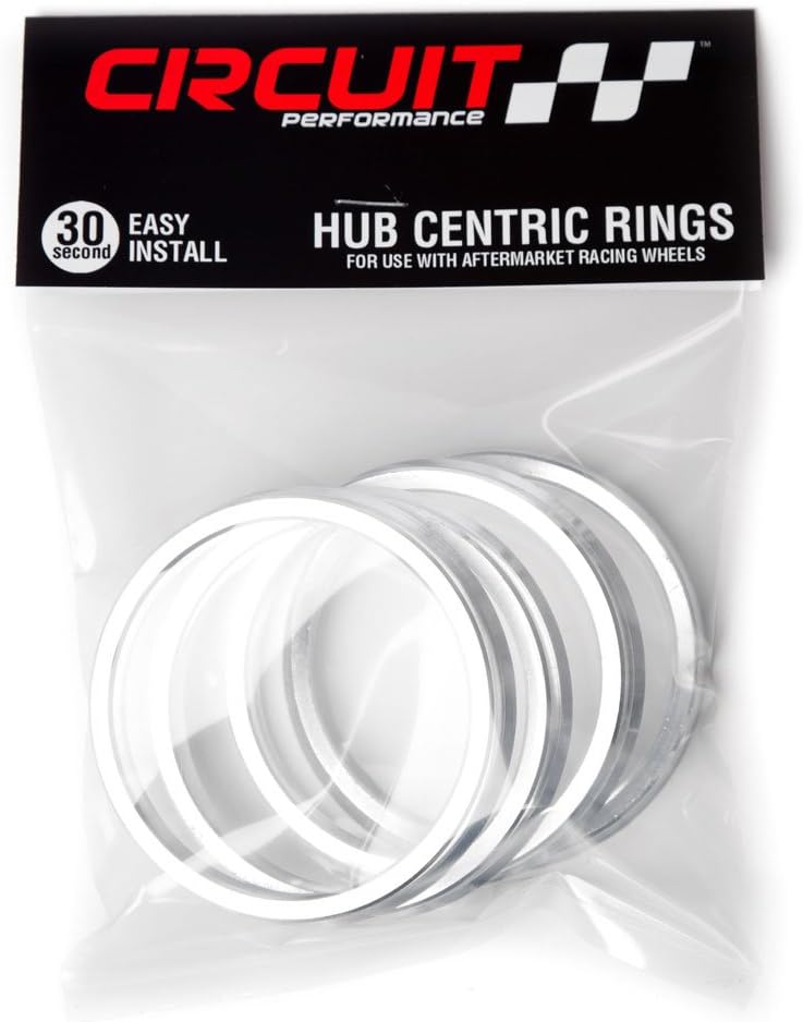 Circuit Performance 73.1mm OD to 66.6mm ID Silver Aluminum Hub Centric Rings - Image 4