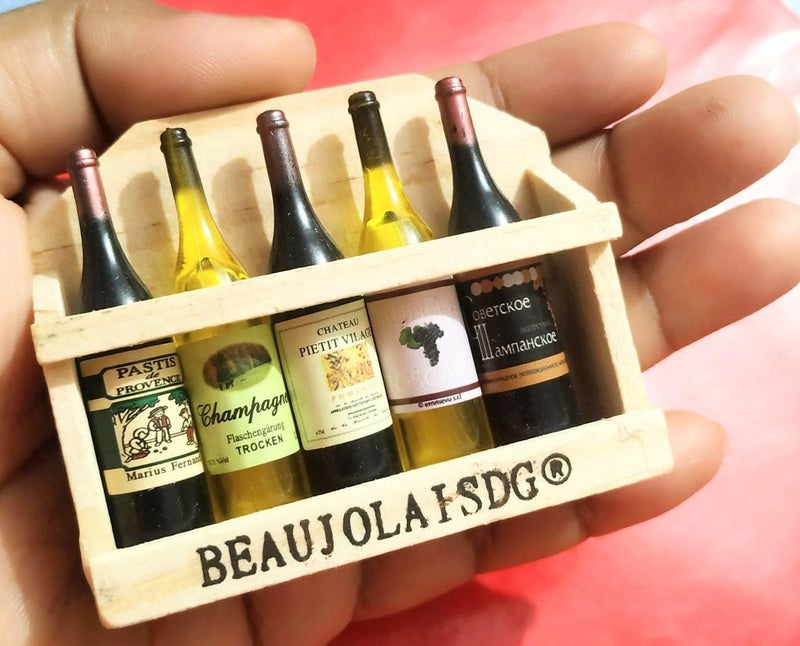 BRIKSHI Fridge Magnet Miniature Food 3D Fridge Magnet Best Souvenir Gift 100% Made in India (Beer Wine Drink Bottles Goblet Cup with Magnet Wooden Storage Box) - Image 4