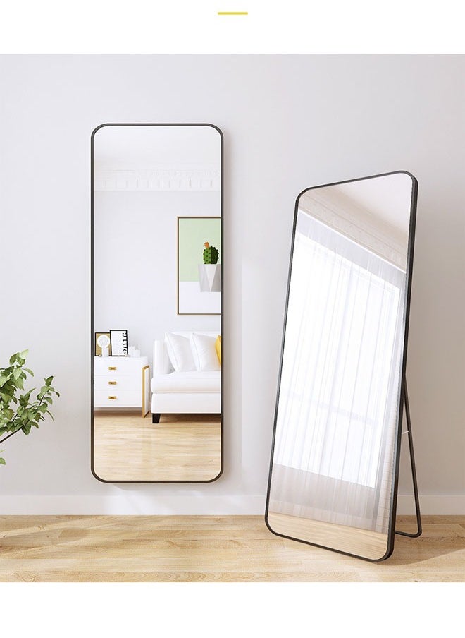 keke Full Length Mirror 80X180 cm, Floor Mirror with Aluminum Alloy Frame, Free-Standing Leaning Large Bedroom Dressing Mirror, Full Body Mirror with Stand for Living Room & Bedroom, Black  - Image 1