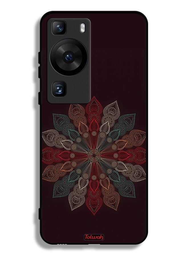 Tolwak Huawei P60 Protective Case Cover Mandala Flower Art - Image 1