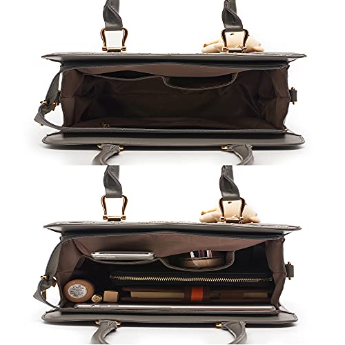 Soperwillton Women's Fashion Handbags Tote Bags Shoulder Bag Top Handle Satchel Purse Set 4pcs - Image 5