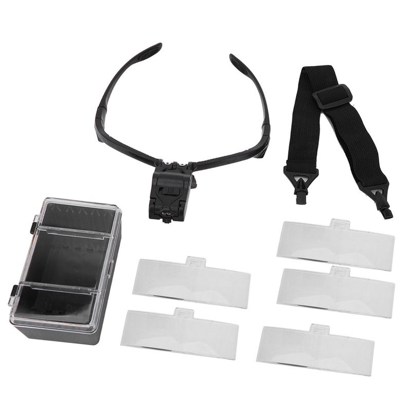 Eyeglass Type Headband Magnifier with 5 Lens LED Lamp for Eyelashes Extension Use - Image 2