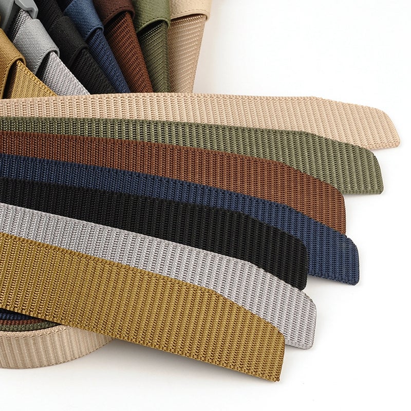 2pcs Military Style Canvas Web Belt Nylon Belt Casual Style Airport-friendly Automatic Buckle Belt ( Green) - Image 3