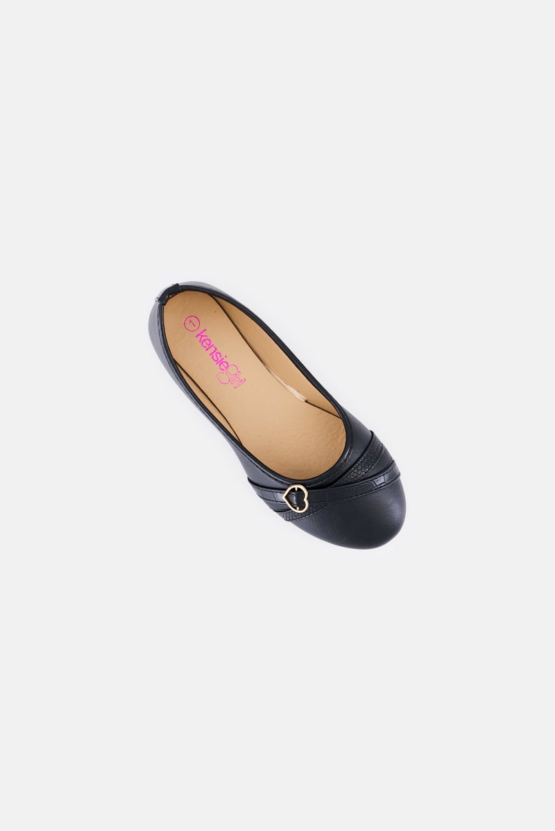 Kensie Girl Kids Girl Ballerinas Slip On Flats, Black  - Image 3