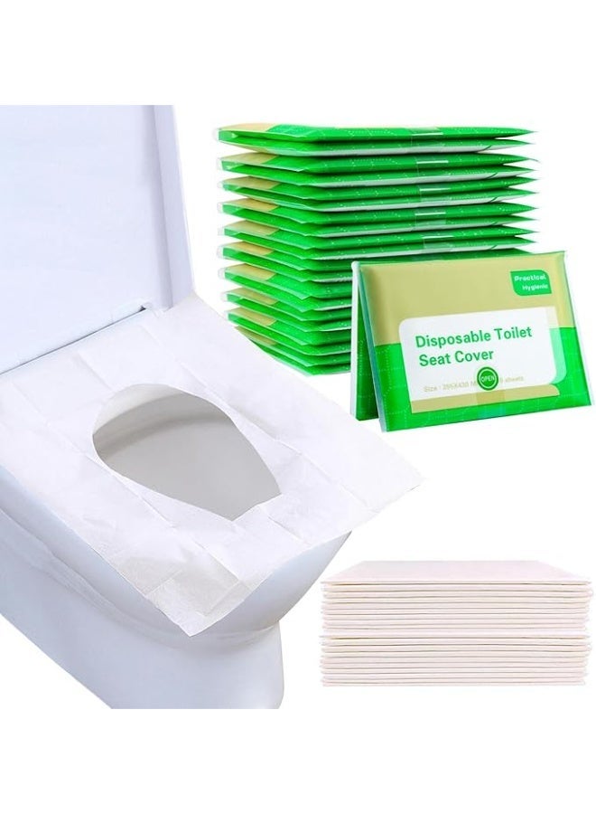 OASIS-TH Toilet Seat Covers Disposable, 100pcs Flushable Travel Disposable Toilet Seat Covers for Adults Kids, Travel Essential Accessories for Airplane, Road Trips, Camping - Image 1