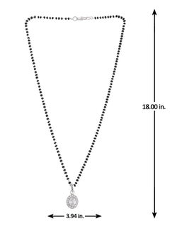 VOYLLA Sparkling Essential White Oval Cz Studded Silver Mangalsutra Set  - Image 5