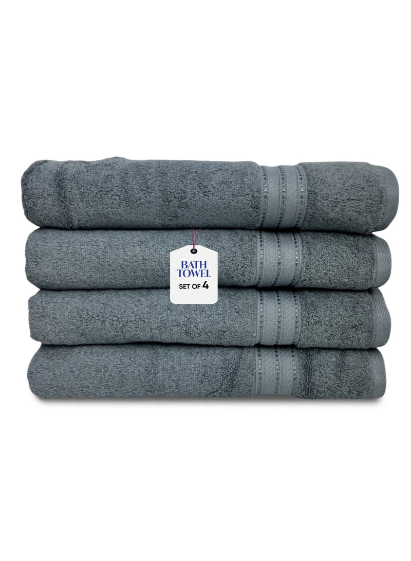 كاسينو Kassino Premium Bath Towels Set - (4 Pack, 70x140 cm), 580 GSM Bath Towel,100% Combed Cotton, Soft & Quick-Dry Towels for Bathroom, Highly Absorbent, Double Stitched Hotel Quality Towels | Monument - Image 1