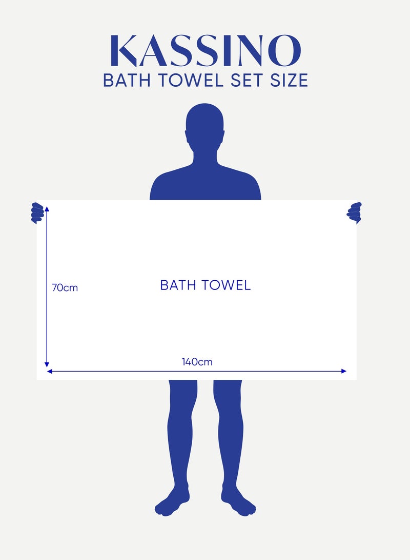 كاسينو Kassino Premium Bath Towels Set - (4 Pack, 70x140 cm), 580 GSM Bath Towel,100% Combed Cotton, Soft & Quick-Dry Towels for Bathroom, Highly Absorbent, Double Stitched Hotel Quality Towels | Monument - Image 5