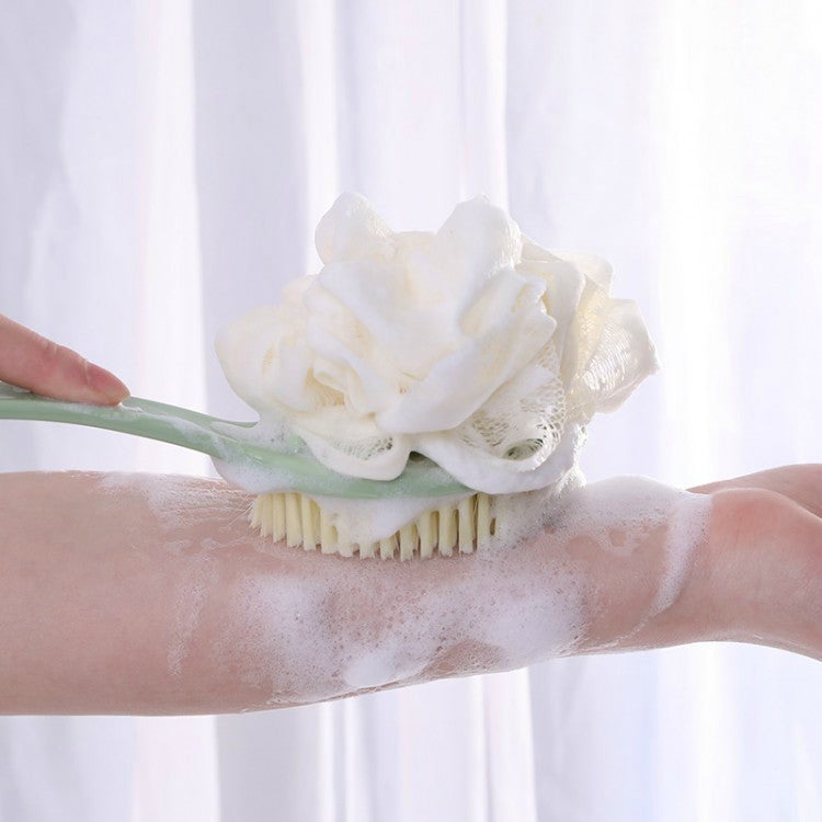 Double-Sided Soft Bristle Bath Brush with Long Handle for Body Exfoliation and Massage - Image 4