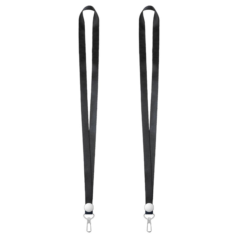 henyouecs 2 Pack Black Lanyards for ID BadgesLanyard ID Holder with Metal ClaspBulk Neck Lanyard ID Holder for Car Keys Card Holder Whistle Keychain Wallet - Image 2
