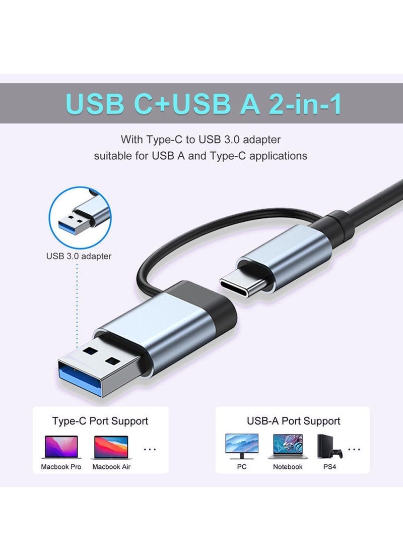 TIGER 8-in-1 Aluminum USB C Hub with USB 3.0, USB 2.0, USB C Ports, SD/TF Card Reader, 3.5mm AUX – USB Splitter for MacBook Pro/Air, PC, Laptop & Tablet Devices - Image 5