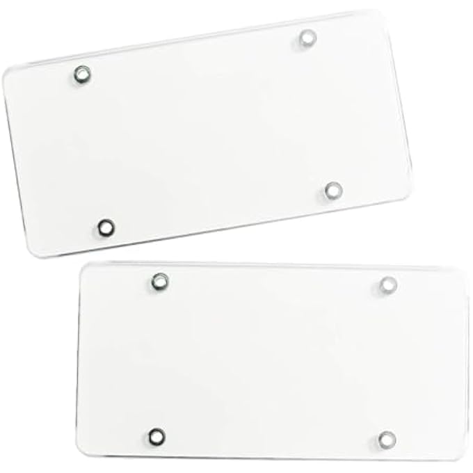 rayihni 2 Pcs Clear Unbreakable License Plate Shields License Plate Clear Durable Flat Thick Shields - Image 2