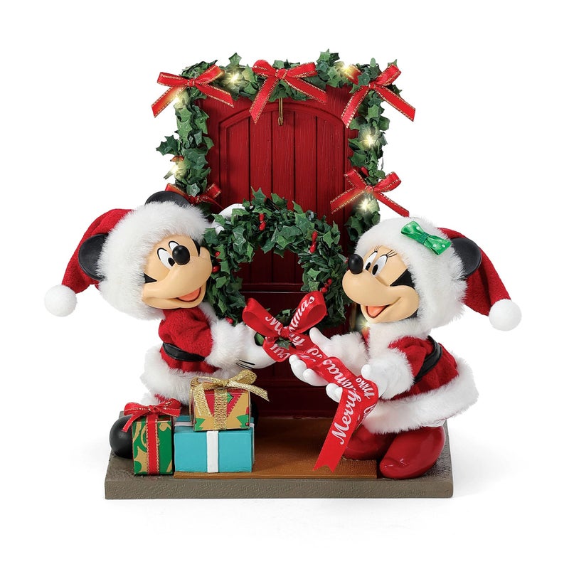 Department 56 Department 56 Possible Dreams Disney Mickey and Minnie Mouse Front Door Decor Lit Figurine 85 Inch Multicolor