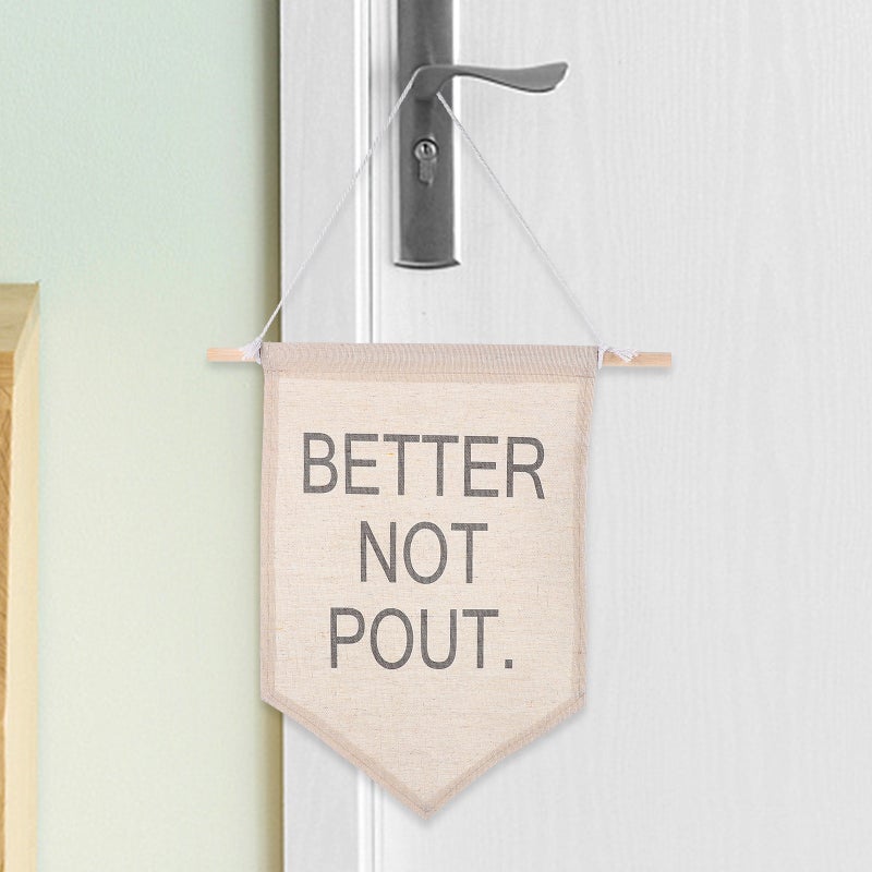 2pcs BETTER NOT Wall Banner Wall Hanging Flag Home Office Wall Hanging Pennant Decor - Image 2