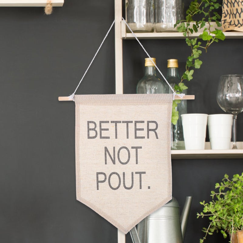 2pcs BETTER NOT Wall Banner Wall Hanging Flag Home Office Wall Hanging Pennant Decor - Image 3