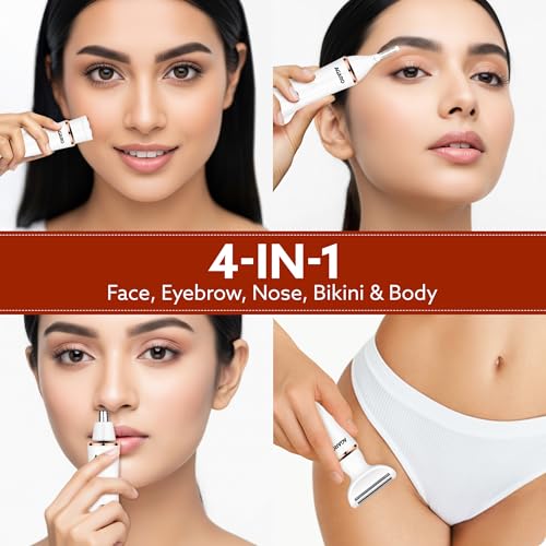 AGARO Female Multi Trimmer 3117 – Facial Hair Removal Machine, Bikini Trimmer, Eyebrow & Nose Hair Trimmer Painless body hair trimming. Type-C charging, up to 90 minutes runtime,White. - Image 2