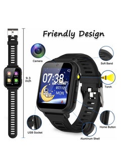 Generic Kids Smart Watch, Smart Game Watch with 24 Games, HD Touch Screen, Video, Camera, Music Player, Pedometer, Flashlight, Alarm Clock,  Kids Watches for 5-12 Year Olds Boy/Girl (Black)  - Image 4