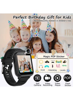 Generic Kids Smart Watch, Smart Game Watch with 24 Games, HD Touch Screen, Video, Camera, Music Player, Pedometer, Flashlight, Alarm Clock,  Kids Watches for 5-12 Year Olds Boy/Girl (Black)  - Image 5