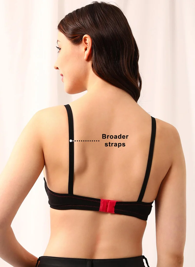 Clovia Pink Clovia Non-Padded Non-Wired Full Coverage Spacer Cup T-shirt Bra in Hot Pink - Cotton for Women | Best Price UAE