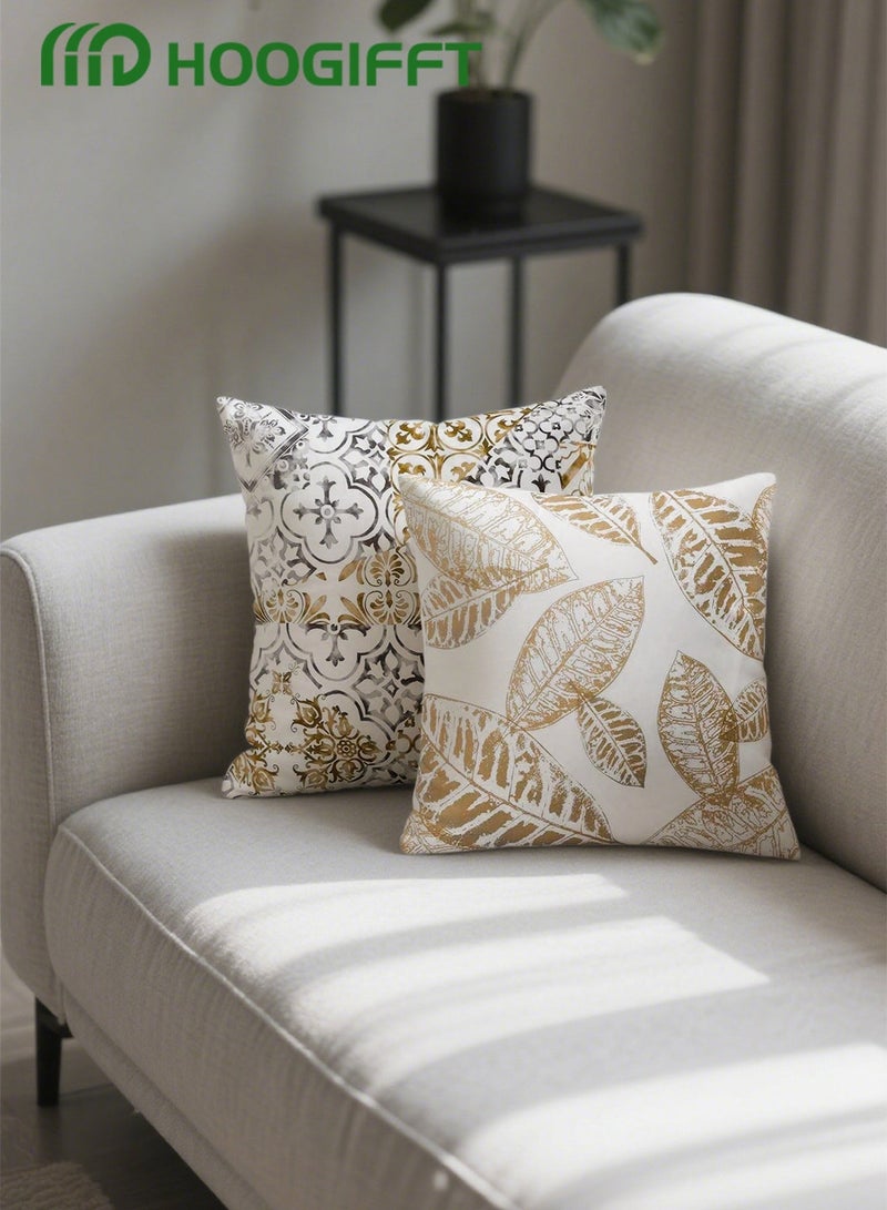 HOOGIFFT Pillow Covers Set of 4, Throw Pillow Cover, Modern style Cushion Covers 45cm x 45cm,For Living Room Sofa Couch Bed Pillowcases 18x18 inches（Double sided pattern） - Image 2