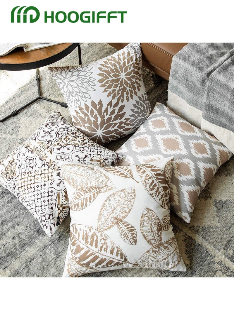 HOOGIFFT Pillow Covers Set of 4, Throw Pillow Cover, Modern style Cushion Covers 45cm x 45cm,For Living Room Sofa Couch Bed Pillowcases 18x18 inches（Double sided pattern） - Image 3