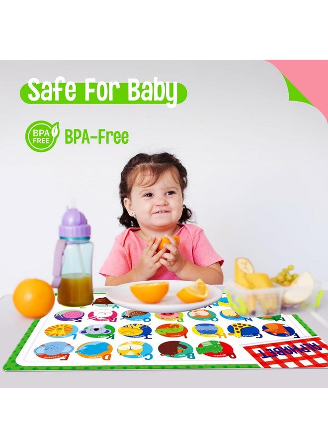 SpriteGru 6 Pack Placemats for Kids, Non-Slip Washable, Reusable Alphabet, Number, Shape & Color, Universe, Map Themed Educational Placemats for Home, Kindergarten, Classroom, Nursery - Image 2