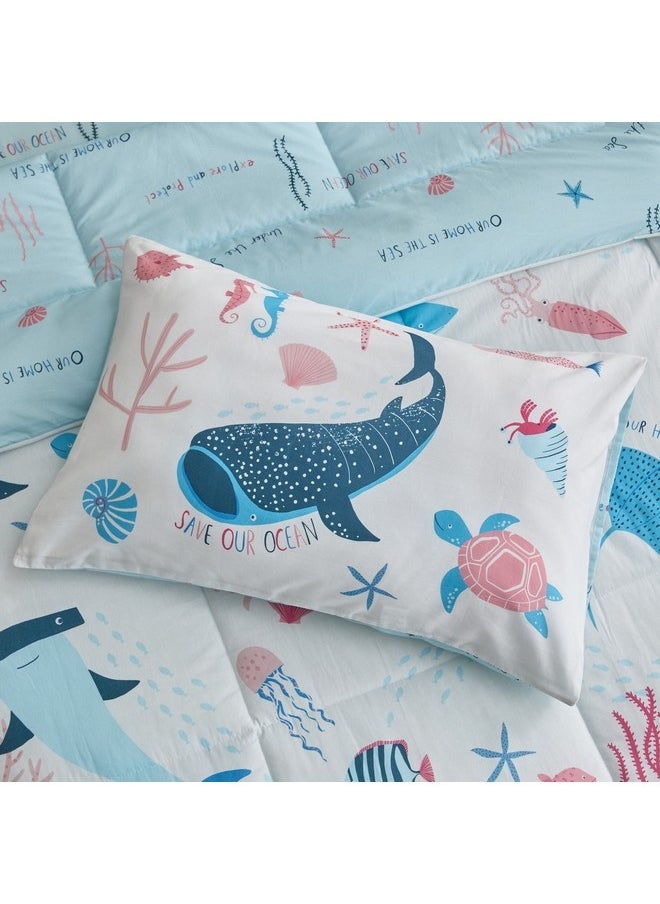 Home Box - Joy Sea World Marine 2-Pieces Cotton Twin Comforter Set 160 x 220 cm - Image 1
