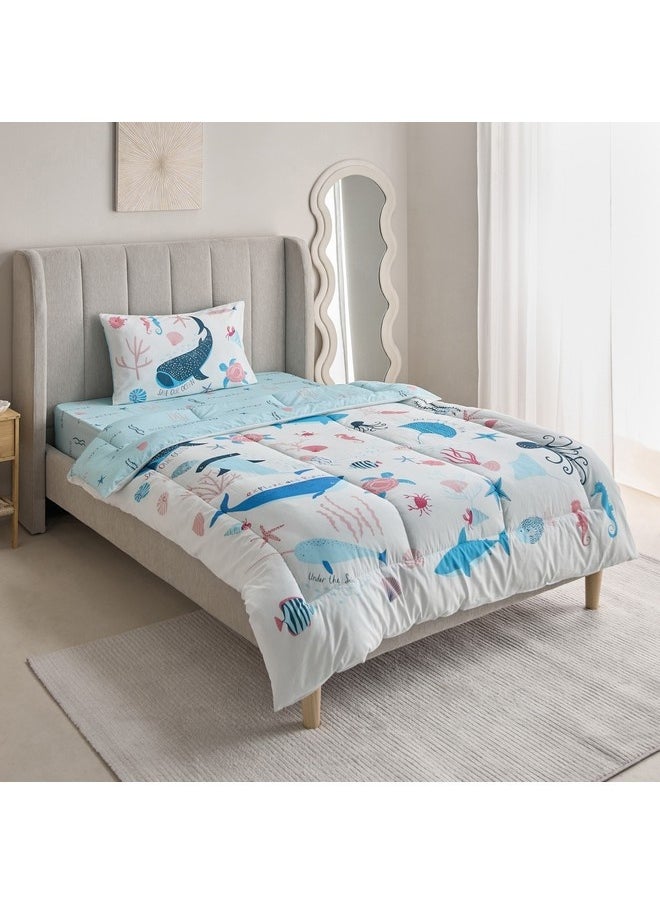Home Box - Joy Sea World Marine 2-Pieces Cotton Twin Comforter Set 160 x 220 cm - Image 1