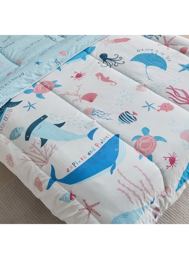 Home Box - Joy Sea World Marine 2-Pieces Cotton Twin Comforter Set 160 x 220 cm - Image 1