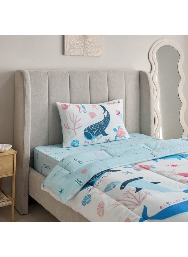 Home Box - Joy Sea World Marine 2-Pieces Cotton Twin Comforter Set 160 x 220 cm - Image 1