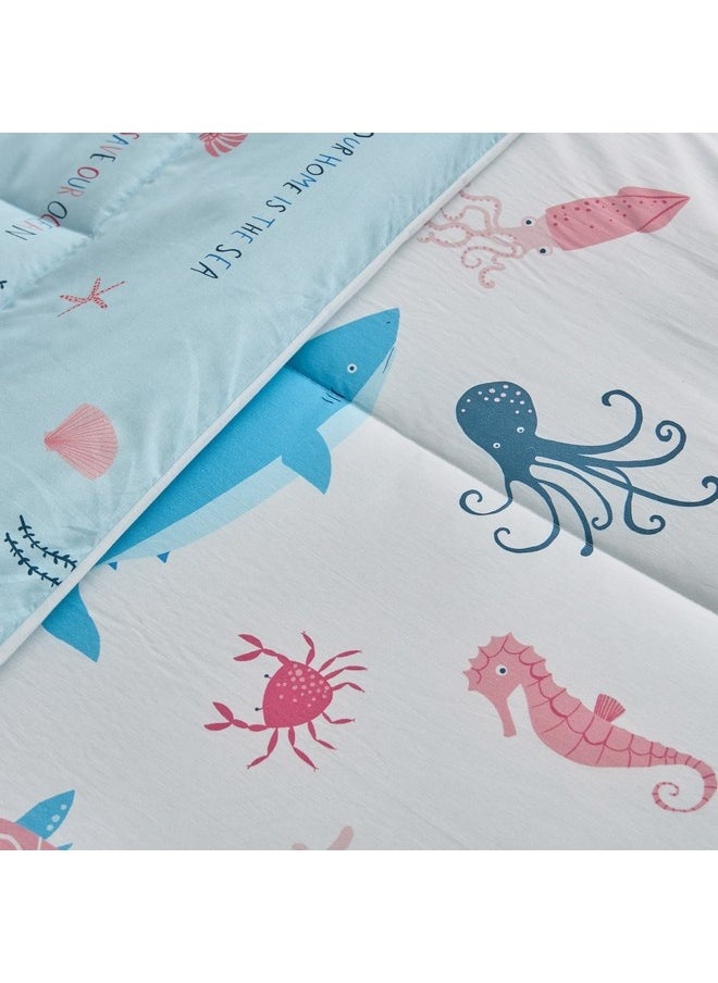 Home Box - Joy Sea World Marine 2-Pieces Cotton Twin Comforter Set 160 x 220 cm - Image 1
