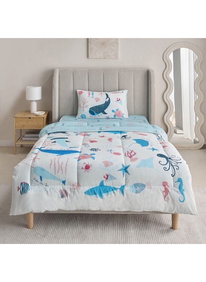 Home Box - Joy Sea World Marine 2-Pieces Cotton Twin Comforter Set 160 x 220 cm - Image 1
