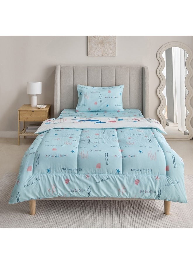 Home Box - Joy Sea World Marine 2-Pieces Cotton Twin Comforter Set 160 x 220 cm - Image 1