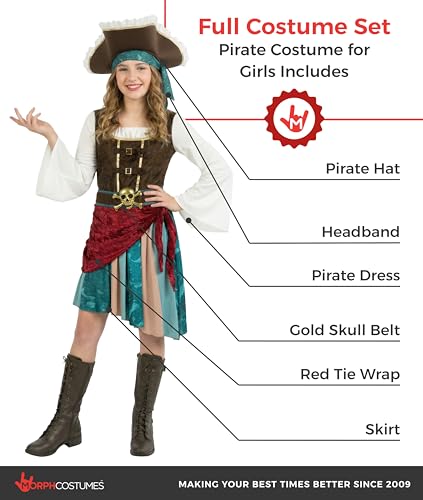 Morph Pirate Captain Girls Pirate Costume Girl Halloween Costumes for Girls Buccaneer Costume Dress Halloween S - Image 5