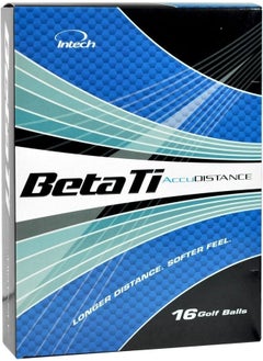 إنتك مجموعة كرات الجولف للرجال من Intech Beta Ti Distance، عبوة من 16 كرة، باللون الأبيض  - Image 1