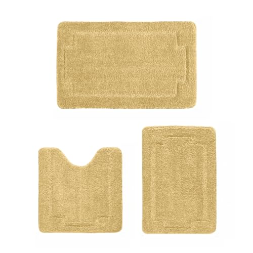 CNNJ Bath Rugs Set 3 Pieces Bathroom Mat Soft Absorbent Plush Shaggy Soft Floor Non Slip Shower Bath Tub Machine Washable (HGD-ser, 20"x32"/20"x20"/17"x24") - Image 2