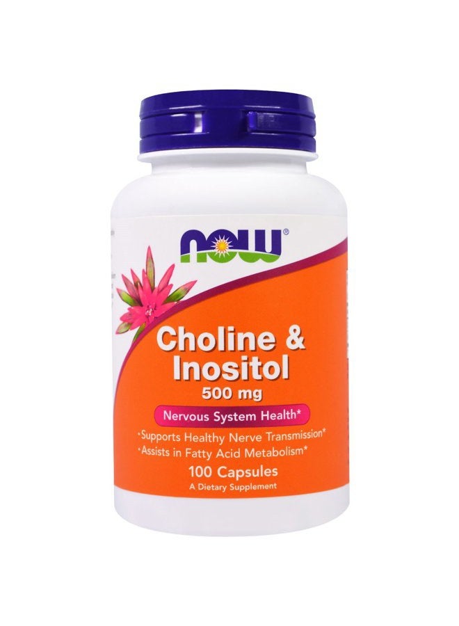Now Foods Now Foods, (3 Pack) Choline & Inositol, 500 mg, 100 Capsules - Image 1