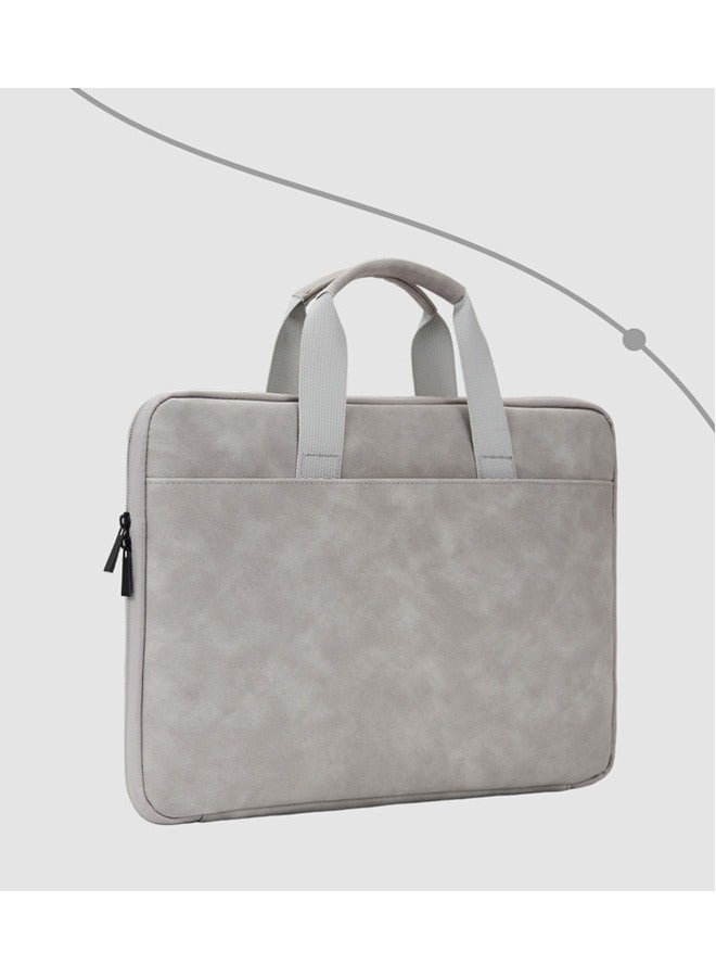 New PU Nubuck Leather Laptop Bag for 15-16 Inch MacBook Pro/Dell XPS, Full Open Shockproof Briefcase with Water-resistant Lining  Anti-Scratch Padding, Business Computer Bag for Work Travel Commute(  - Image 2