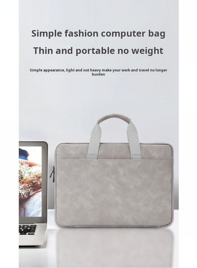 New PU Nubuck Leather Laptop Bag for 15-16 Inch MacBook Pro/Dell XPS, Full Open Shockproof Briefcase with Water-resistant Lining  Anti-Scratch Padding, Business Computer Bag for Work Travel Commute(  - Image 5