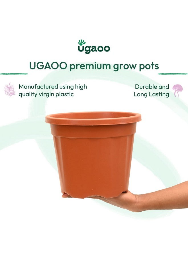 UGAOO UV Treated Gardening Pots and Planters for Plants (10 inch Brown/Terracotta Color Set of 3 Plastic Pots) - Image 2