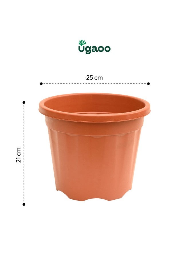 UGAOO UV Treated Gardening Pots and Planters for Plants (10 inch Brown/Terracotta Color Set of 3 Plastic Pots) - Image 4