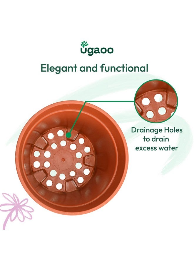 UGAOO UV Treated Gardening Pots and Planters for Plants (10 inch Brown/Terracotta Color Set of 3 Plastic Pots) - Image 5