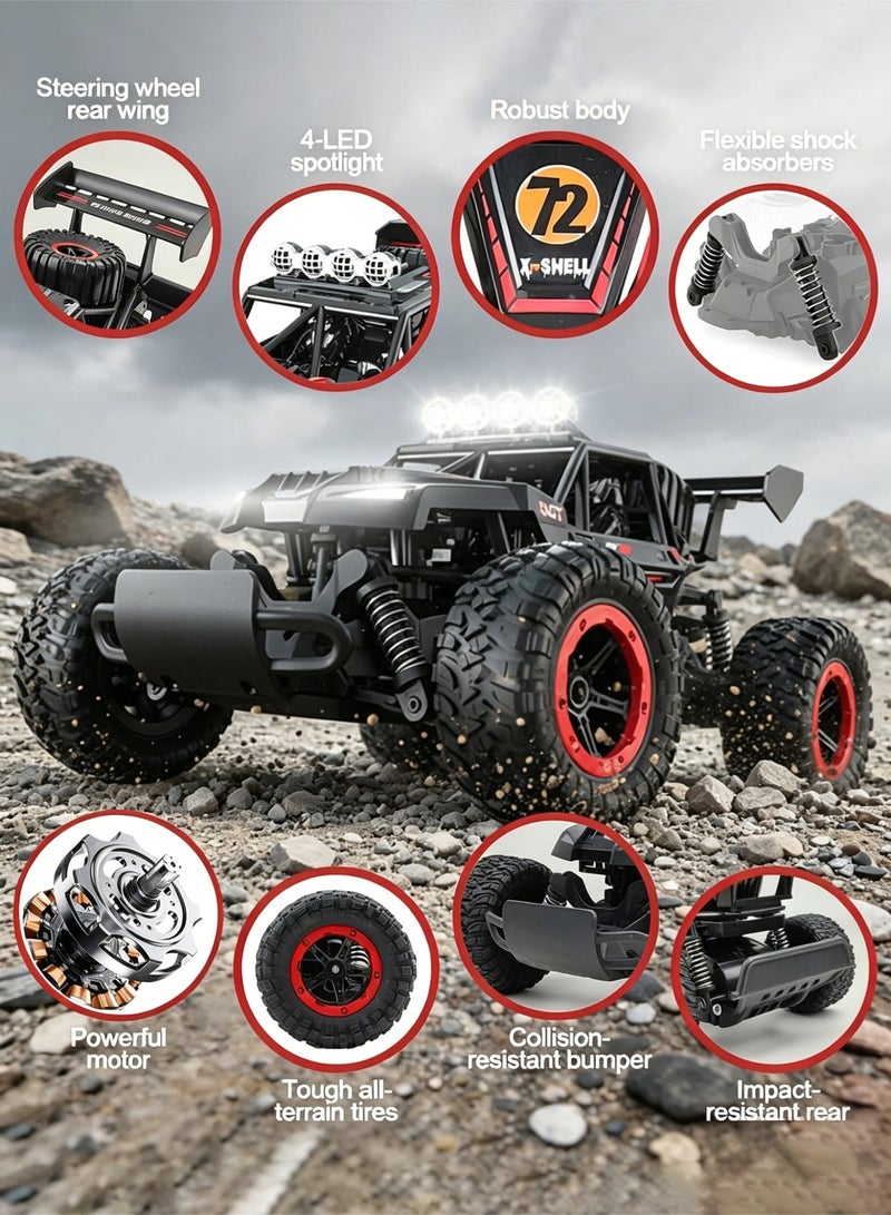 RC Cars Remote Control Car 1:14 Off Road Monster Truck 2WD Off-Road Climbing Vehicle LED Headlight Rock Crawler,2.4Ghz All Terrain Hobby Truck,Boy Adult Gifts - Image 3
