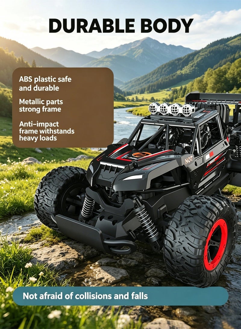 RC Cars Remote Control Car 1:14 Off Road Monster Truck 2WD Off-Road Climbing Vehicle LED Headlight Rock Crawler,2.4Ghz All Terrain Hobby Truck,Boy Adult Gifts - Image 5