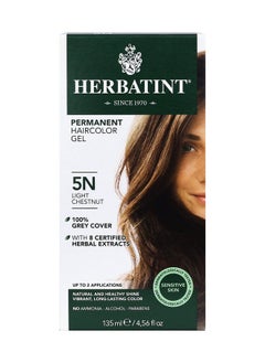 Herbatint Herbatint Permanent Haircolor Gel, 5N Light Chestnut, Alcohol Free, Vegan, 100% Grey Coverage - 4.56 oz  - Image 1