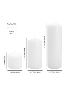 Generic 3-Pieces Set Unscented Block Candle Natural White  - Image 3