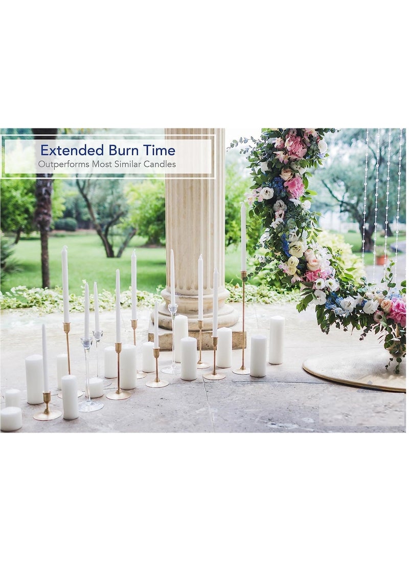 Generic 3-Pieces Set Unscented Block Candle Natural White  - Image 2