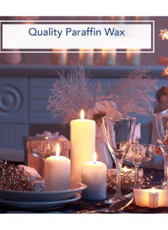 Generic 3-Pieces Set Unscented Block Candle Natural White  - Image 4