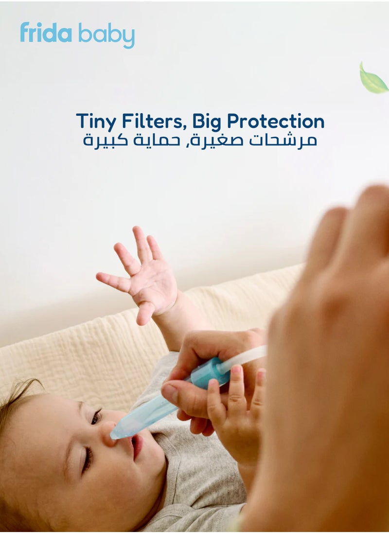 fridababy NoseFrida Hygiene Filters | Made in Sweden | 20-Count Nasal Aspirator Replacement Filters | Safe, BPA-Free, Hygienic, Blocks Mucus & Bacteria | Baby Congestion Relief  - Image 2