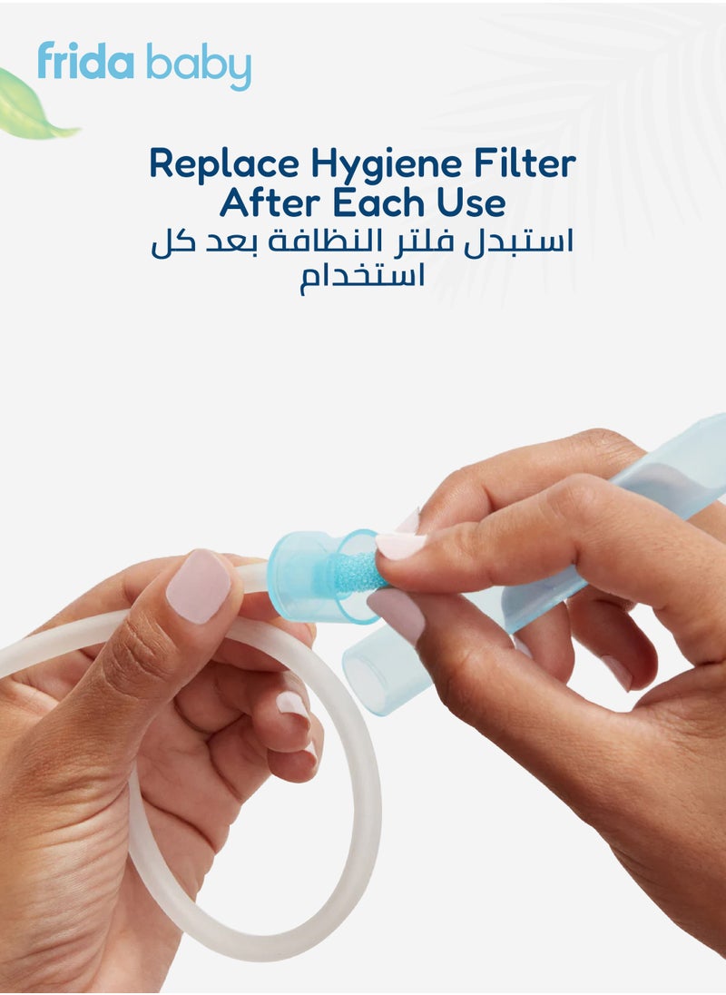 fridababy NoseFrida Hygiene Filters | Made in Sweden | 20-Count Nasal Aspirator Replacement Filters | Safe, BPA-Free, Hygienic, Blocks Mucus & Bacteria | Baby Congestion Relief  - Image 4